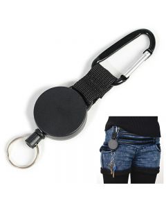 Heavy Duty Retractable Stainless Keyring Pull Ring Key Chain Rope Recoil