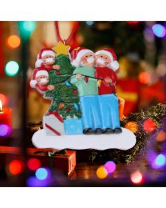 Christmas Tree Ornament 2020 Quarantine Family Xmas Lockdown Decoration - 4 Heads