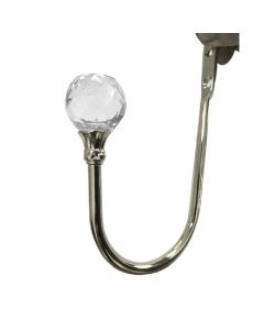 2 pcs Window Curtain Hold Backs Tie Back Hooks Crystal Metal Sliver Holdback Holder - Silver
