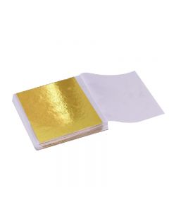 100 PCS Gilding Foil Sheets DIY Food Cake Gold Silver Copper Leaf Paper Decor - Gold