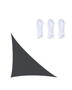 400D Triangle Outdoor Shade Sail Patio Suncreen Awning Garden Sun Canopy 98% UV Block Grey - 3x3x3m