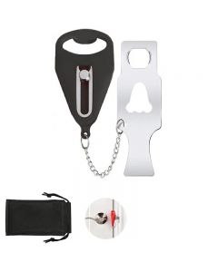 Portable Door Lock Travel Lock Additional Safety and Privacy Lock Security - Black.