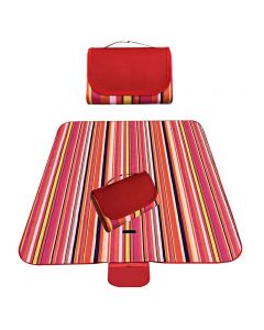 Waterproof Picnic Blanket Camping Mat Outdoor Beach Hiking Park Grass Travel Rug - Red