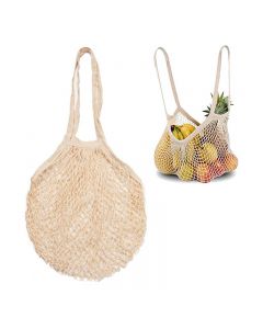 Mesh Net Bag String Shopping Bag Reusable Fruit Vegetables Storage Handbag - Beige