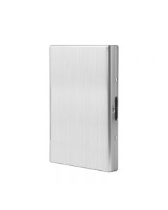 RFID Blocking Aluminum Metal Slim Wallet Anti-Scan Credit Card Holder Thin Case - Silver