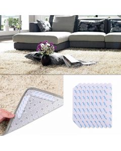 8 pcs Anti Slip Soft Mat Rug Carpet Anti Curling Rug Grippers Tape Floor Stickers - White