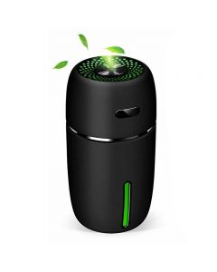 Mini Ultrasonic Aroma Diffuser USB Car LED Air Purifier Essential Oil Humidifier - Black