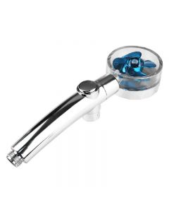 High Pressure Spray Shower Head 360 degree Rotatable Water Saving One-press Design - Blue