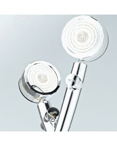 High Pressure Spray Shower Head 360 degree Rotatable Water Saving One-press Design - Silver