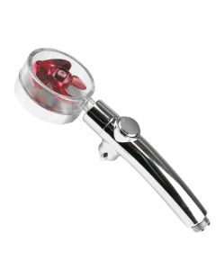 High Pressure Spray Shower Head 360 degree Rotatable Water Saving One-press Design - Pink