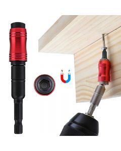 Steel Impact Magnetic Pivoting Bit Tip Holder Swivel Screw Drill Bits Tool - Black+Red