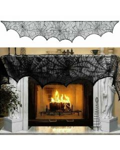 Large Black Lace Spider Cloth Design Halloween Fancy Dress Party Decoration