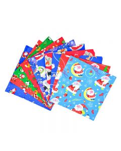 10 pcs Christmas Fabric Cotton Fat Quarter Bundles Squares Patchwork Crafts - C 25x25cm