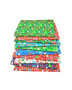 10 pcs Christmas Fabric Cotton Fat Quarter Bundles Squares Patchwork Crafts - D 25x25cm