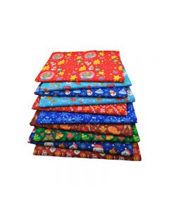 10 pcs Christmas Fabric Cotton Fat Quarter Bundles Squares Patchwork Crafts - E 50x50cm