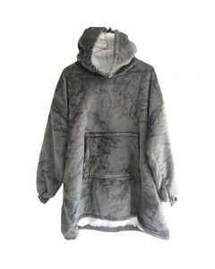 Wearable Cozy Sweatshirt Blanket Super Warm and Oversized Blanket with Sleeves and Giant Pocket for Women - Grey