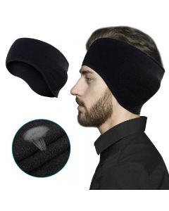 Fleece Ear Cover Ear Warmer Headband Winter Sweatband Running Headband - Black