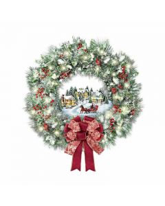 Christmas Window Stickers Xmas Snowman Santa Art Decal Wall Home Shop Decor - Garland Bow J