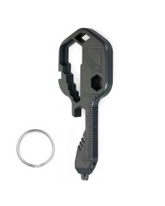24 in 1 Key Shaped Pocket Tool for Drill Drive Screwdriver File Bottle Opener Wrench Ruler Stripping - Black