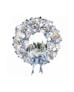 Christmas Window Stickers Xmas Snowman Santa Art Decal Wall Home Shop Decor - Crystal Wreath H