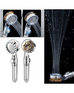 Handheld Turbocharged Pressure Propeller Shower Adjustable Shower Head - Transparent
