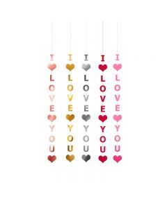 5 pcs Love Heart Hanging Ornament Creative I Love You Letter Garland Wedding Pendant