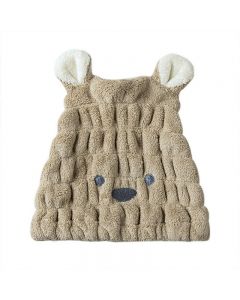 Cute Rabbit Quick Dry Hair Turban Hair Drying Towel Wrap Turban Head Hat - Coffee