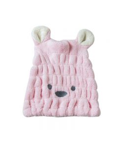 Cute Rabbit Quick Dry Hair Turban Hair Drying Towel Wrap Turban Head Hat - Pink