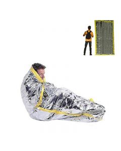 PE Orange Emergency Sleeping Bag for Cold and Heat Insulation for Outdoor Climbing Camping - Silver