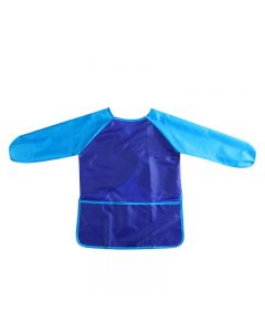 Waterproof Art Aprons Small Painter Long Sleeve Art Smock with 3 Roomy Pockets - S Blue