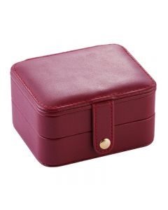Creative Small Jewelry Box Multilayer Jewelry Box Leather Earrings Storage Box - Pink