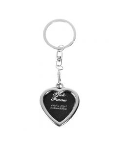 Mini Metal Alloy Keychain Insert Photo Picture Frame Keyring Key Chain Gift - Heart Shape