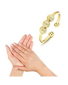 Spinning Fidget Peace Rings Spinner Open Rings - Gold