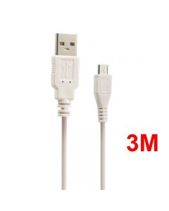 3 Meter Long Micro USB Charging Cable for Samsung Galaxy S2/S3- White