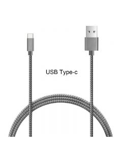 Nylon Braided 1M Type C USB 3.1 Adapter Male Sync Data Charging Cable for Macbook Letv - Grey