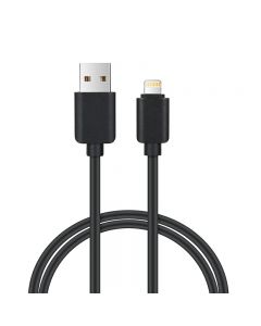 USB Charging Data Cable TPE Power Line 8pin Cord for iPhone iPad - Black
