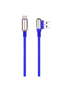 1 M Bullet Shape 8pin Charging Cable Durable Soft Braided Cable for iPhone - Blue