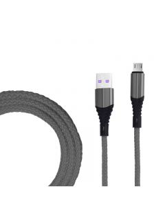 1m Braided Micro USB Charge Cable Android Charger Cable for Samsung Huawei Phones - Grey