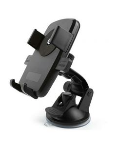 360 Degree Car Dashboard Suction Grip Phone Mount Holder Stand - Black