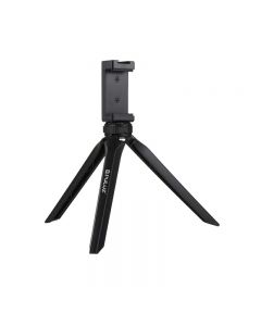 Pocket Mini Plastic Tripod Mount with Phone Clamp for Smartphones and Camera - Black