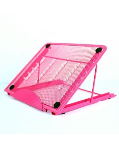 Adjustable Laptop Stand Folding Portable Mesh Desktop iPad Holder Office Support - Pink