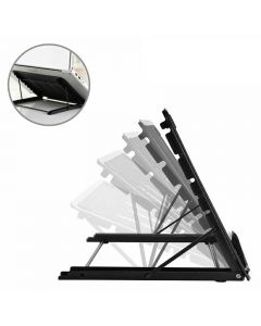 Adjustable Laptop Stand Folding Portable Mesh Desktop iPad Holder Office Support - Black