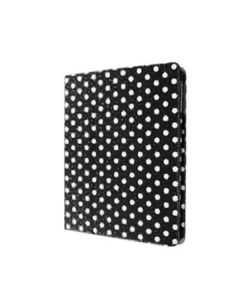 Flip Stand PU Leather Case Multiple Viewing Polka Dot Cover for iPad 2/3 - Black