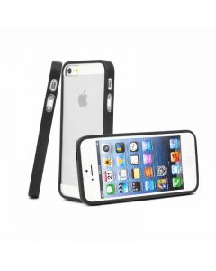 TPU Edge + PC Hard Back Case Cover for iPhone 5C - Black