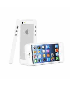 TPU Edge + PC Hard Back Case Cover for iPhone 5C - White