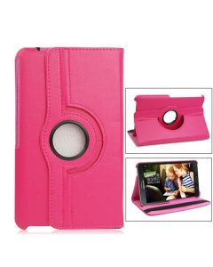 360 Degree Rotating Flip Case for Samsung Galaxy T330 Tab4 8.0 - Hot Pink