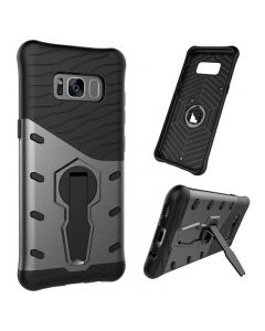 360 Rotating Stand Dual Shockproof Tough Cases Cover for Samsung Galaxy S8 - Black