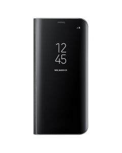 Flip Mirror Shell Stand Case for Samsung Galaxy Note 8 - Black
