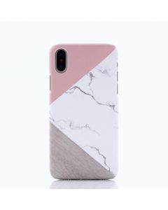 Hard PC Back Cover Marbling Pattern Phone Case for iPhone X/XS - Pink