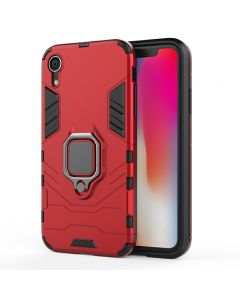 Hybrid Ring Armor Case 360 Ring Stand Holder Magnetic Cover for iPhone XR - Red